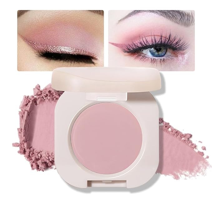 Monochrome Matte Eyeshadow Singles, Pink Eyeshadow Makeup, Neutral Matte Pressed Powder Single Vegan Eye Shadow, Highly Pigmented Natural Eyeshadow Palette Long Lasting Naturing-Looking Pink 02#