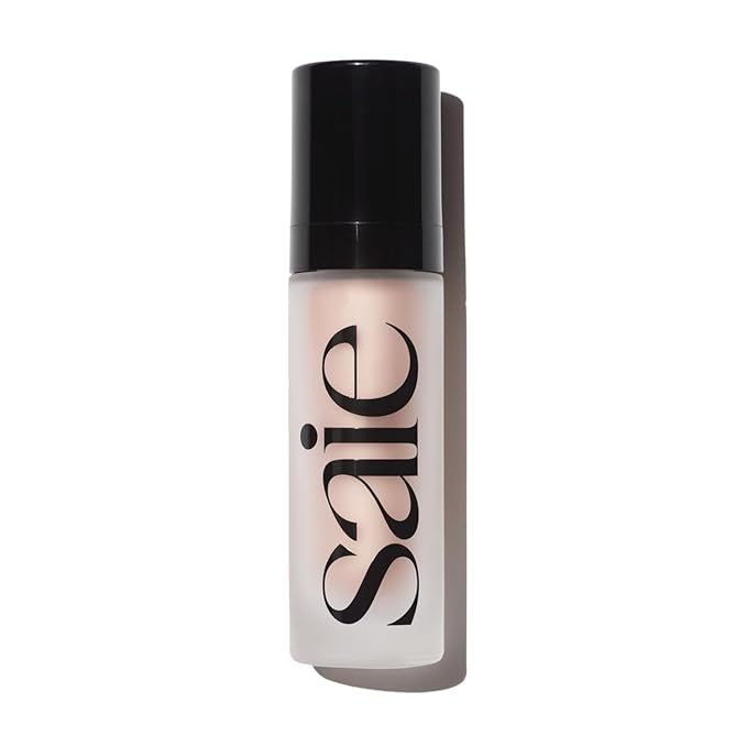Saie Glowy Super Gel Lightweight Illuminator - Luminizer and Makeup Primer for Glowing Skin - Enriched with Vitamin C + Hydrating Squalane Oil - Roseglow (1 oz)