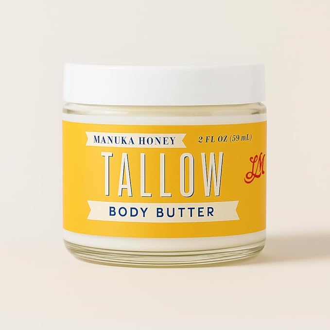 Manuka Honey + Rosehip Tallow 2oz Body Butter - Deeply Nourishing & Repairing Natural Skincare