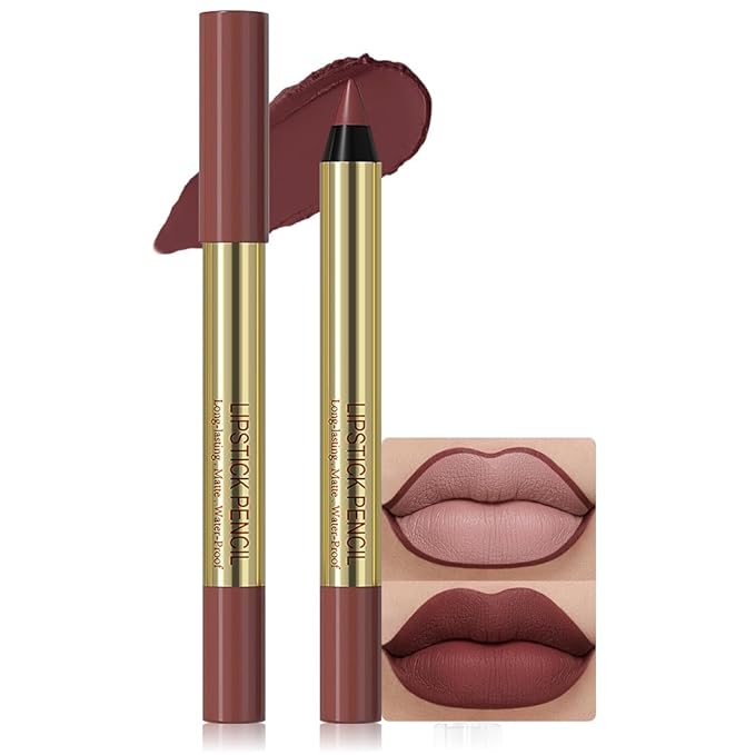 Matte Lip Liner – Sharpenable, Professional Waterproof & Smudge-Proof, Velvet Matte, Long-Lasting Color Lock, Daily Wear, Ideal for Bold & Chic Makeup Looks, Caramel Dark Brown (Shade 01)