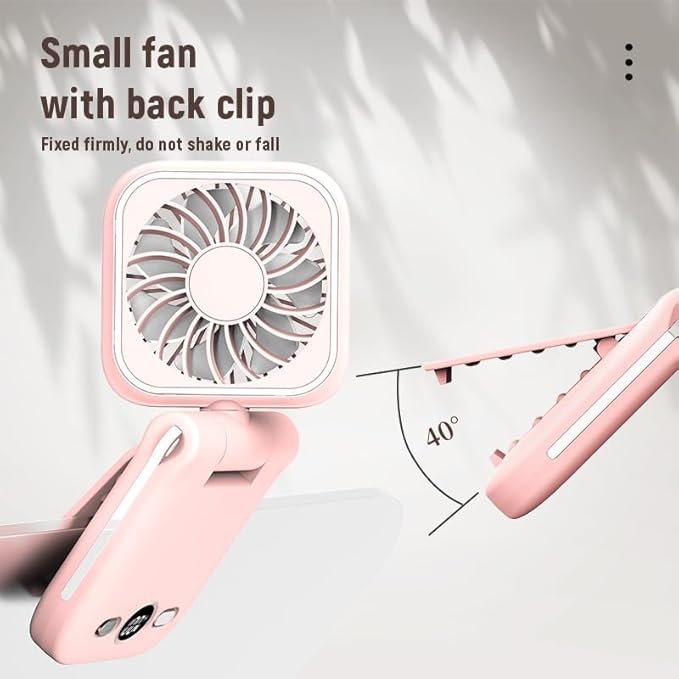 Mini Portable Handheld Clip On Rechargeable Personal Hand Fan with LED Display, Pocket Battery Operated 100 Speeds Adjustable Small Fan for Travel/Outdoor/Concerts/Lash/Makeup/Gift (purple)