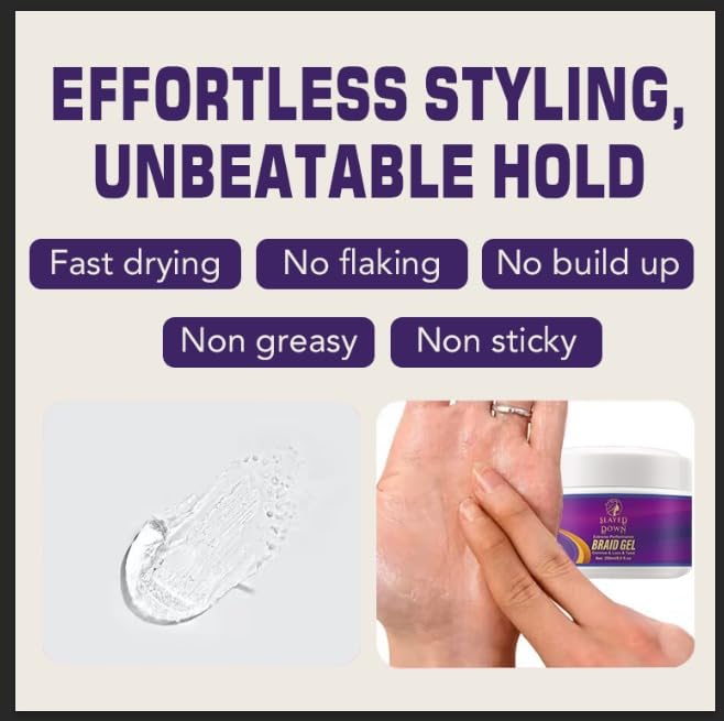 8.8oz Extreme Hold Braiding Gel – All-day Control For Black Women’s Hair, Locks, Braids, Twists, Retwist & Edge Control – Hard Hold, No Flake, High Shine, Locking Jam, Cornrows