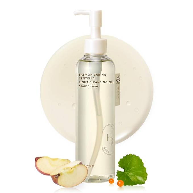 HEVEBLUE Salmon Caring Centella Light Cleansing Oil - Salmon PDRN, Salmon Egg Extract, Centella, Blackhead, Whitehead Removal, Pore Cleansing, Sensitive Skin, Korean Skincare