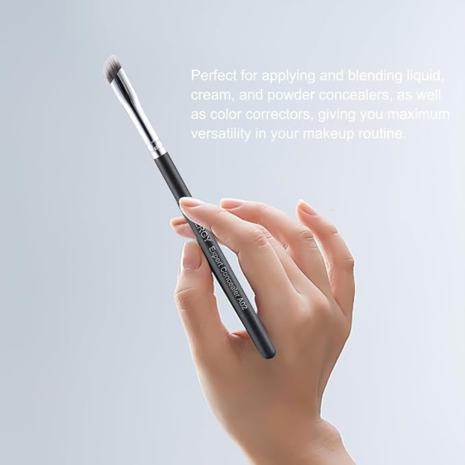 ENERGY Angled Concealer Brush Under Eye Premium Makeup Brush for Concealer Foundation Eyeshadow Nose Contours with Liquid Cream Powder Blending Contouring Vegan Eye Brush A02