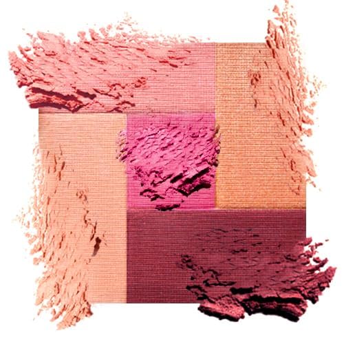 Palladio 2-In-1 Mosaic Blush and Bronzer, Silky Smooth Face Makeup Pressed Powder, Five Color Hues from Shimmering Pinks to Golden Browns, Rich Pigmented Shades, Flawless Finish, Pink Truffle, 0.3 Oz