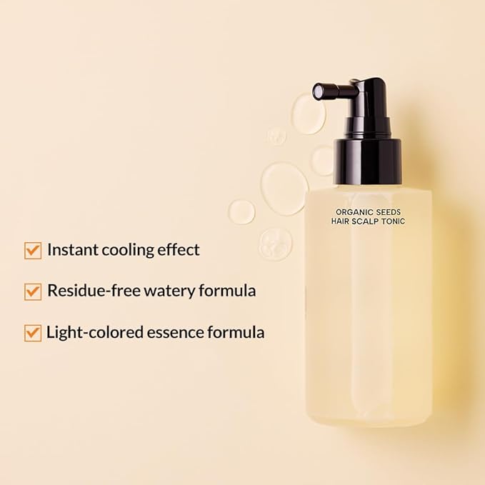 Whamisa Organic Seeds Hair Scalp Tonic, Fermented Postbiotic Formula for Revitalizing Scalp, Scalp Conditioning, Root Care, Hair Growth, Dry Scalp, Cooling, Korean Skin Care (165ml)