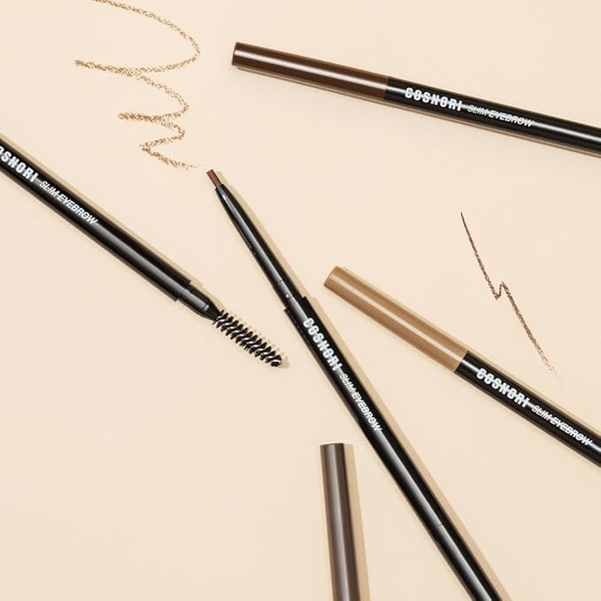 COSNORI Slim Eyebrow Pencil 02 Ginger Cookie - 2mm Micro-Fine Pencil Brow with Brush, Natural-Looking Brows, Long Lasting & Waterproof, Micro-Slim, Soft drawing, 0.005oz (0.13g)