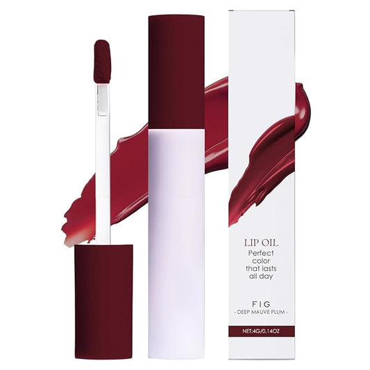 Lip Stain Oil, 2025 New Lips Staining Lip Oil, Lips Staining Long-Lasting Matte Liquid Lipstick Gloss for Women Makeup (FIG, one size)