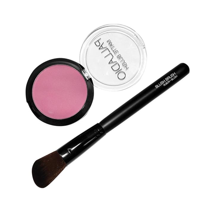 Palladio Blush Brush, Medium Sized Makeup Angled Brush, Soft Natural Bristles, Comfortable Grip, Flawlessly Contours & Defines, For Powder, Blush & Bronzer, Premium Quality & Professional Grade