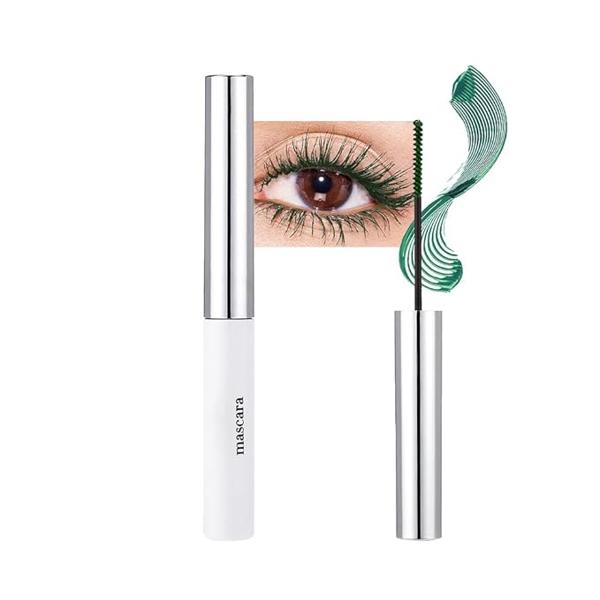 BINGBRUSH Colored Mascara for Eyelashes, Voluminous Colorful Mascara, Pink Purple Blue Green Red-Lengthening, Defining, Curling, Multiplying Formula (#04-Green-1)