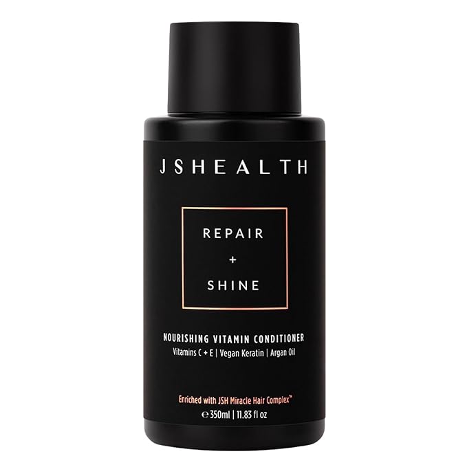 JSHealth Nourishing Conditioner - Vitamin-Enriched Deep Treatment for Dry, Colored Hair - With Keratin, Argan Oil, and Vitamins C & E | Sulfate-Free, Vegan, 350ml
