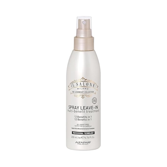 Il Salone Milano Professional 12-In-1 Leave In Hair Treatment - Heat Protectant + Detangling Spray with Frizz Control - Repairs Hair Breakage with Olive & Almond Oil (200 ml)