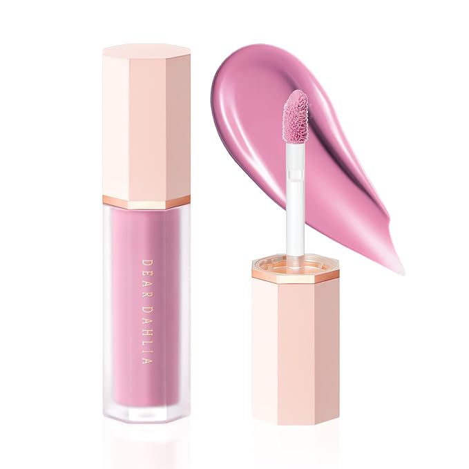 DEAR DAHLIA Petal Drop Blush (Hazy) - Weightless Buildable Liquid Blush with High-Pigment, Long-lasting Dewy Finish, Natural Flush. Hydrating, Vegan, Cruelty-Free Korean Makeup for Cheeks. 0.14 oz