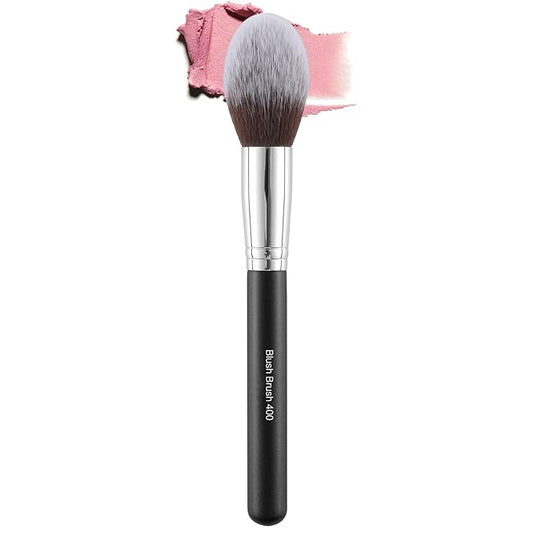 ENERGY Blush Brush for Cheeks Large Tapered Highlighter Face Makeup Brush For Loose,Cream,Minerals or Pressed Blusher Contour Bronzer Setting Powders Fluffy Powder Brush Vegan Synthetic Black