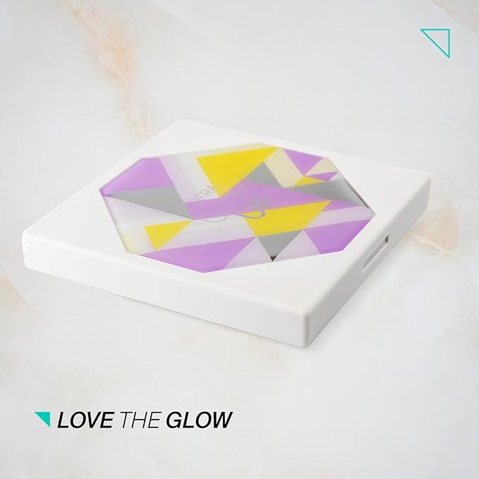 Highlighter Palette Face Makeup | Glow Up - 8 Shades in 4 Pans | Pearl Shimmer Liquid-To-Baked Powder Highlighter | Refillable Pan & Integrated Mirror | Cruelty-Free Beauty Essential |