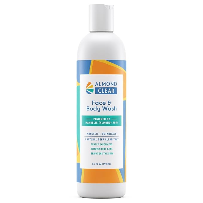Face & Body Wash [6.7 Fl Oz] Skin Care for Acne and Folliculitis-Prone Skin - Gentle Everyday Exfoliating Cleanser with Mandelic Acid and Botanicals