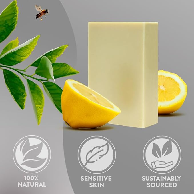 Lemon Tallow Soap – Citrus Essential Oil Bar – Grass Fed & Handmade – 3 Pack