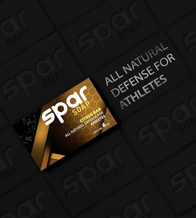 Spar Soap Citrus Bar (4 Ounce), Tangerine and Tea Tree, Antifungal Properties, For BJJ, Wrestlers, Grapplers, Men/Women, USA Made Body Soap, For Body Odor, With Shea Butter and Mango Butter