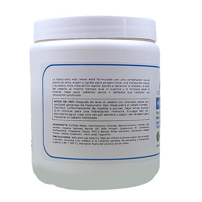 Hyaluronic Hair Mask Formulated With a Rich Blend of Olive Oil and Jojoba Oil to Provide Intense and Lasting Hydration for Dry or Damaged Hair, Restore Vitality and Shine (36 OZ)