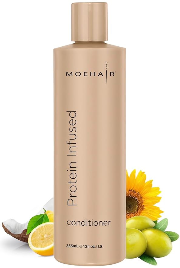 MOEHAIR Protein Infused Conditioner | Protein Hair Treatment | Repairs Damaged Hair | Hydrates Hair | Controls Frizz | Adds Shine & Luster | Sulfate & Paraben-Free Hair Conditioner (12 Fl Oz)