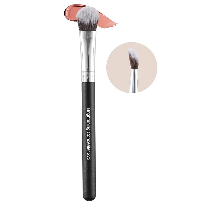 ENERGY Kitten Paw Concealer Brush – Precision Angled Makeup Brush for Under Eye & Spot Coverage – Soft Synthetic Bristles for Liquid & Cream Blending(273 Brightening Concealer Brush)