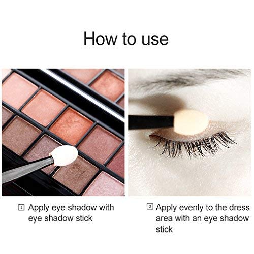 200 Pack Disposable Eyeshadow Brush Sponge Tipped Oval Makeup Tool Dual Sides Eyeshadow Brush Comestic Applicator for Girls Lady Women Daily Beauty(Black)