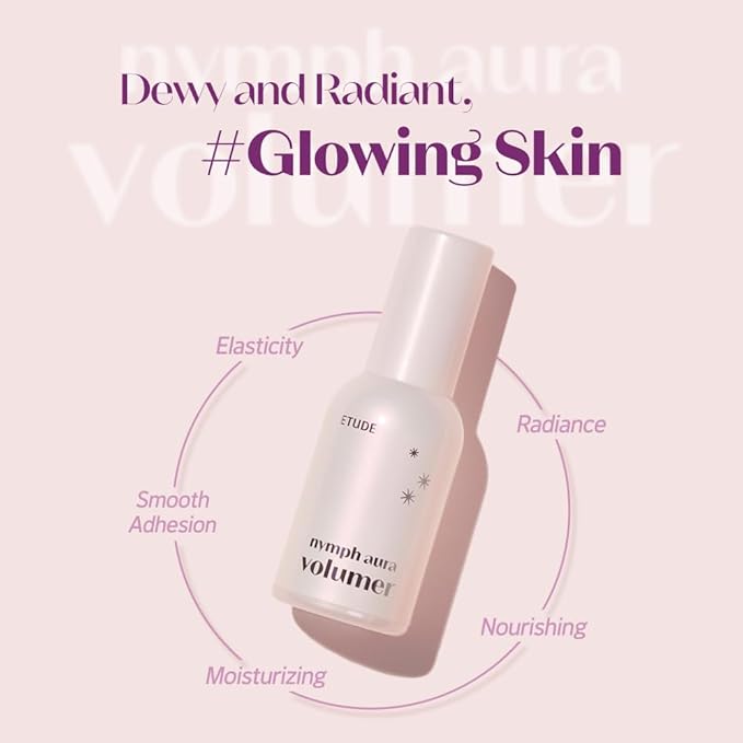 ETUDE Nymph Aura Volumer/Shiny Skin Makeup Base, Water Light Skin, Moisturizing, Highlights, Transparency, 0.8 oz (24 g), clear