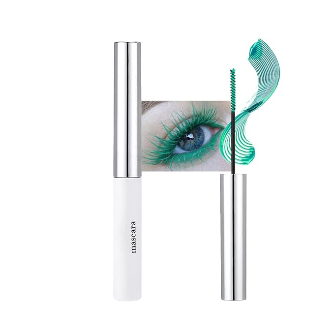 BINGBRUSH Colored Mascara for Eyelashes, Voluminous Colorful Mascara, Pink Purple Blue Green Red-Lengthening, Defining, Curling, Multiplying Formula (#03-Emerald green, 1 Count (Pack of 1))