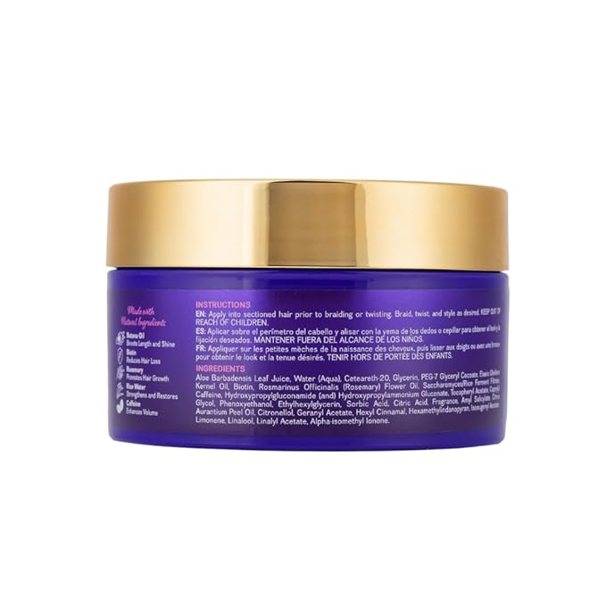 Strength & Length Braiding Gel – With Batana Oil, Biotin & Caffeine – Extreme Hold, No Flaking or Drying – Tames Frizz, Adds Shine – Long-Lasting for Braids, Locs, Twists & Cornrows – 8oz