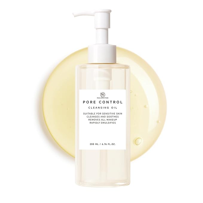 6.76 fl.oz, 200ml Pore Control Cleansing Oil, Oil Cleanser for Face, Soothes and Rapidly Emulsifies Facial Cleansing for Face, Sensitive Skin, Daily Use, Makeup Blackhead Remove