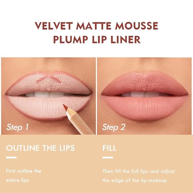 12 Pcs Pink Nude Brown Lip Liner Makeup Set - Waterproof & Smudge-Proof Matte Pencil Lip Liner Pack, Long-Lasting & Durable, Smooth & Easy Glide, Non-Smudge, Contouring, Filling & Layering (Set A)