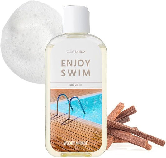 Enjoy Swim Chlorine Removal & Hard Water Treatment Moisturizing Body Wash, Hydrates & Restores Skin, 6.78 Ounce, 200ml (Woody Mirage)