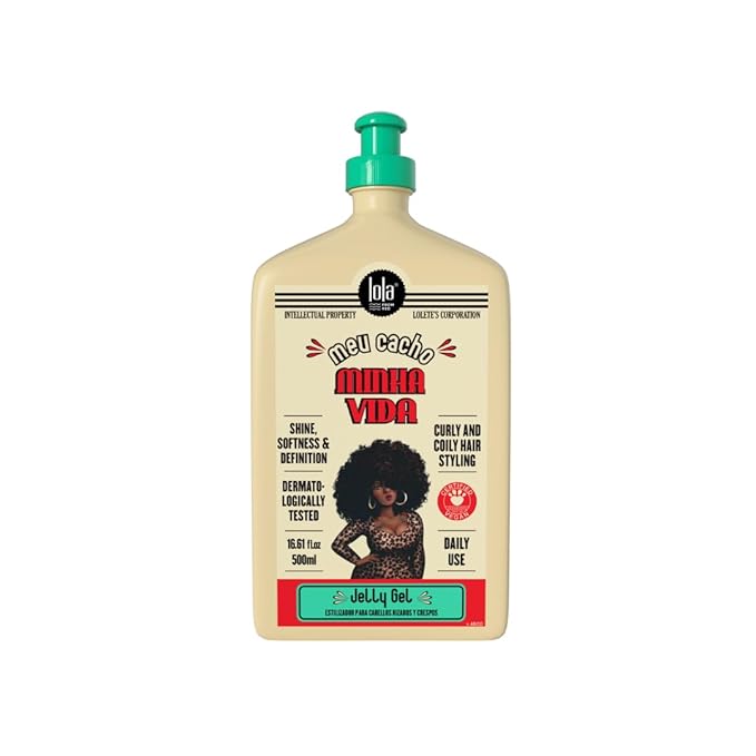 Lola From Rio – Meu Cacho Minha Vida – Moisturizing Jelly Gel for Defined, Bouncy Curls & Waves – Flexible Hold Styling Gel for Curly Hair – 16.91 fl oz