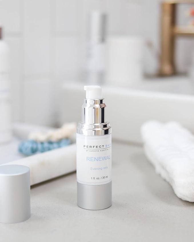 PERFECT SKIN BY CHRISTIE KIDD, PA-C Renewal Serum –Evening Only Exfoliating Serum w/Glycolic, Lactic Acid, Retinoid & Niacinamide – Brightens, Smooths, Reduces Fine Lines–Anti-Aging Skincare 1oz/30ml