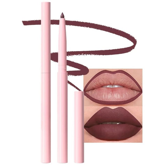Dark Purple Matte Lip Liner Pencil, Long-Lasting Creamy Formula for Shaping & Sculpting Lips, Matte Velvet Pigmented Lip Liner Crayon Lipstick 06#