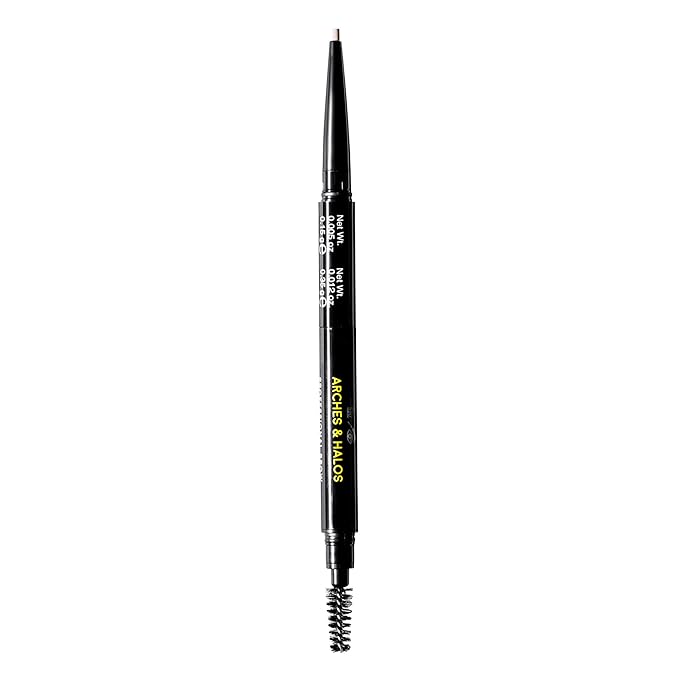 Arches and Halos 2 in 1 Defining Eyebrow Pencil and Powder - Brow Powder with Spoolie Brush - Shape and Fill for Natural Look - Mocha Blonde - .017 oz