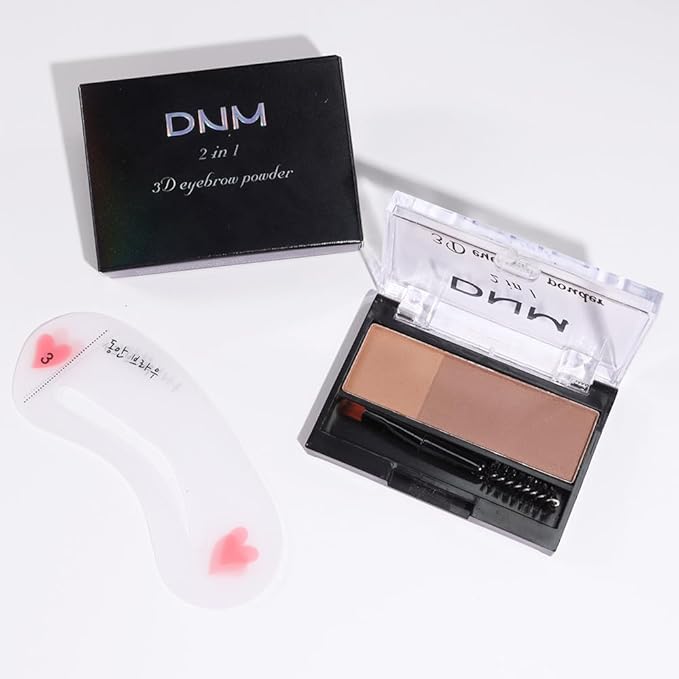 Kaely 2 Color Eye Brow Powder Makeup Kit,Eyebrow Contour Palette for Beginners,Brow Stamp Stencils Kit,Eyebrows Waterproof Gel with Brush,maquillaje para cejas,02 Natural Brown+Brown