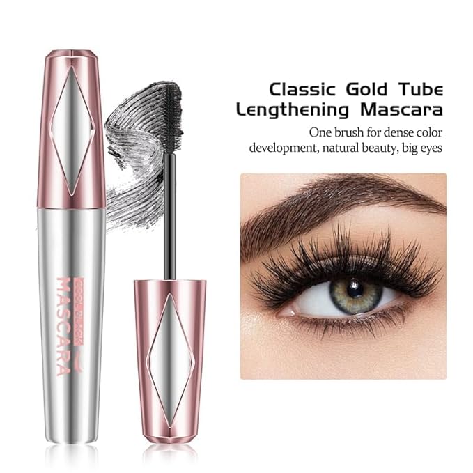 My Amazing Lashes Mascara,4D Silk Fiber Volume And Length Mascara,Waterproof & Sweatproof Long Lasting,Create Natural Look Of Lash Extensions (Black, 2PCS)