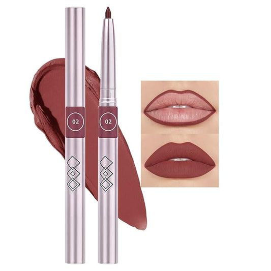 Matte Cherry Red Retractable Lipliner Pencil, Highly-Pigmented lip pencil, Long Lasting Waterproof Makeup Crayon for Lip Liner and Eye Liner, Smooth and Creamy, Rich Colors, Smooth Application, 02#