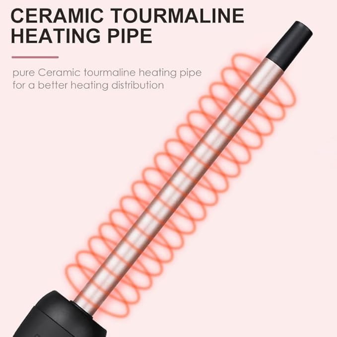 3/8 Inch Curling Iron, 9mm Tiny Curling Wand, Ceramic Small Barrel Curling Iron with Adjustable Temp,Fast Heating, for Long & Short Hair, Include Heat Resistant Glove