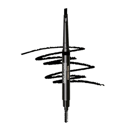Men's 2-in-1 Eyebrow Brush & Pencil - Shape, Define & Fill In - Ultra-Thin, Long-Lasting Black - Vegan