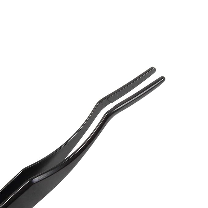 False Eyelash Applicator - FEITA Professional Curved Eyelashes Extension Tweezer for Easy Lashes Application and Removal - Black - 1Pc