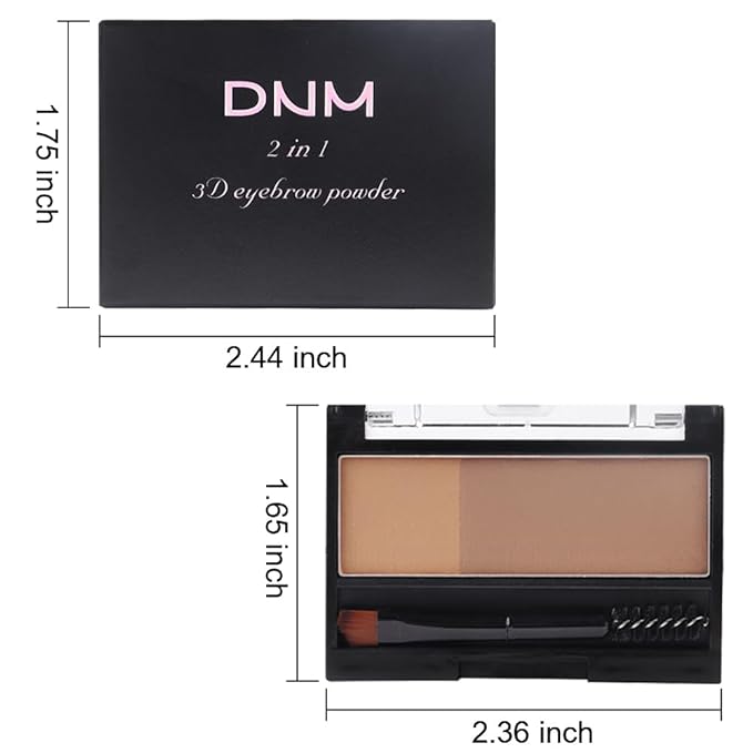 Kaely 2 Color Eye Brow Powder Makeup Kit,Eyebrow Contour Palette for Beginners,Brow Stamp Stencils Kit,Eyebrows Waterproof Gel with Brush,maquillaje para cejas,02 Natural Brown+Brown