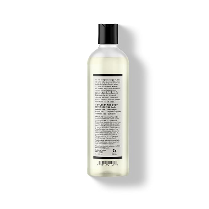 Natural Inspirations Coconut Ambre Vanille Moisturizing Bath & Shower Gel 12.5oz