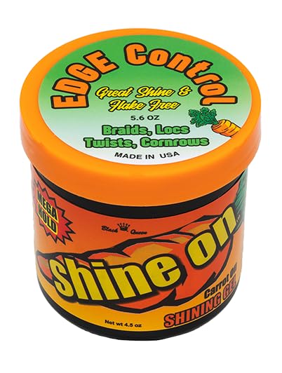 Black Queen ® Carrot Oil Edge Control Gel – Bonus Size 5.6 oz (25% More) – Extreme Hold for 4C Hair, Edges & Baby Hairs – No Flakes, No Drag – Unscented, Made in USA