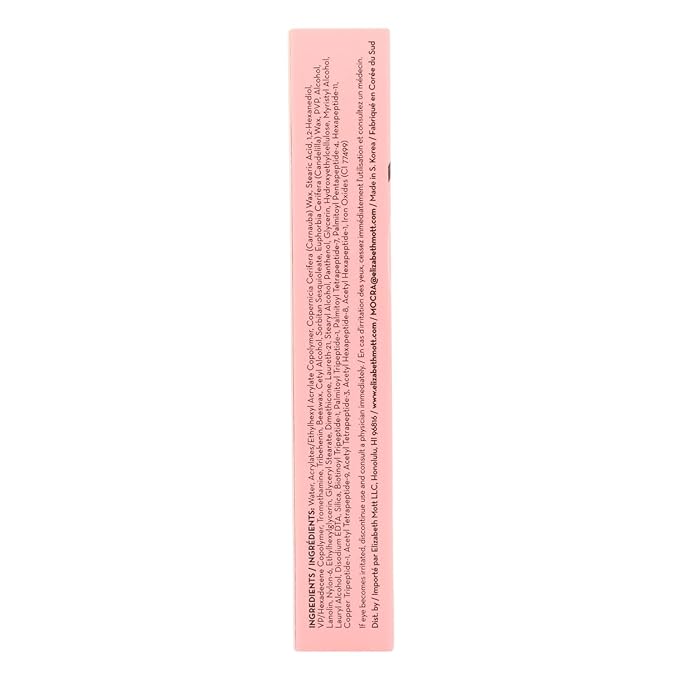 Elizabeth Mott Black Volumizing Mascara – Smudge-Proof, Lengthening Fiber Formula, Hourglass Wand – Clump-Free, Water-Resistant & Cruelty-Free – Safe for Lash Extensions, Long-Lasting, Full-Size 8ml