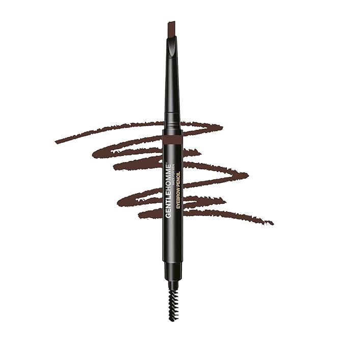 Men's Brow Pencil - 2-in-1 Brow Brush & Lead Pencil - Shape, Define & Fill In Eyebrows - Ultra-Thin - Long-Lasting Dark Brown