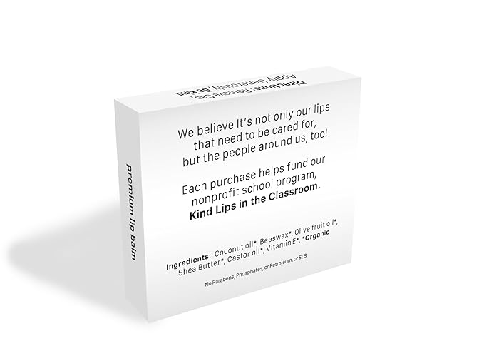 Kind Lips Unscented Lip Balm – Organic & Natural Single Tube – Fragrance-Free, Sensitive Skin Lip Care – Gluten Free, Grain Free, Made in USA – Moisturizing Chap stick Alternative