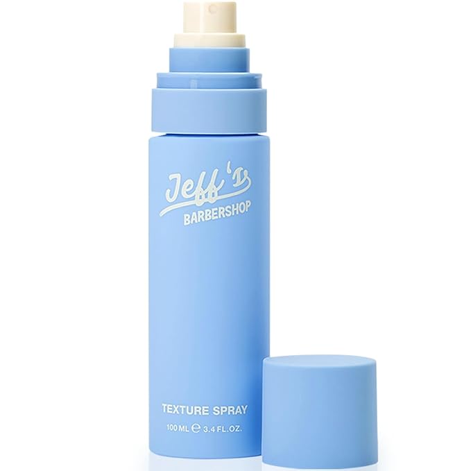 Jeff's Barbershop Sea Salt Texture Hair Spray, Sandalwood - Texturizing & Thickening Volumizer for Men & Women - Light Hold, Textured Finish for Body, Volume & Waves (3.4 fl oz/100ml)