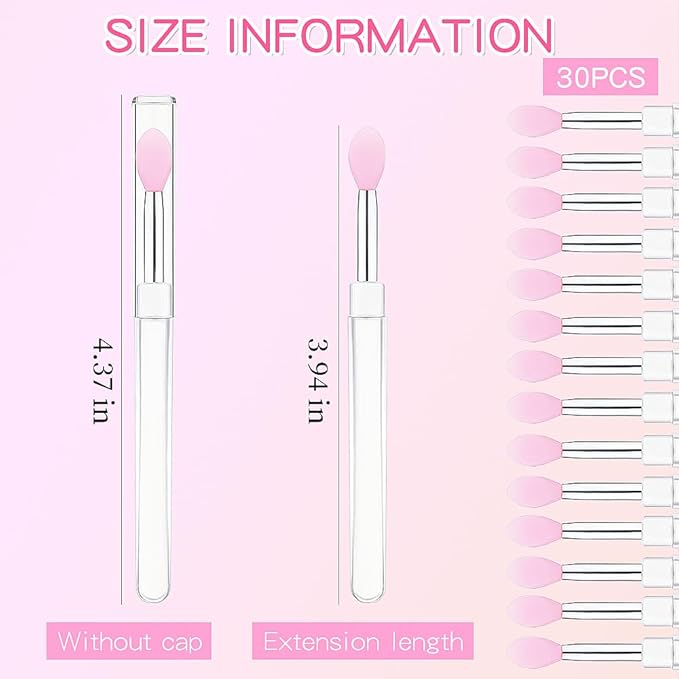 8PCS Reusable Lipstick Applicator Brush,Lipstick Brushes with Cap Lip Applicator Brushes Makeup Beauty Gloss, Cream, Eyeshadow, Balm (pink)